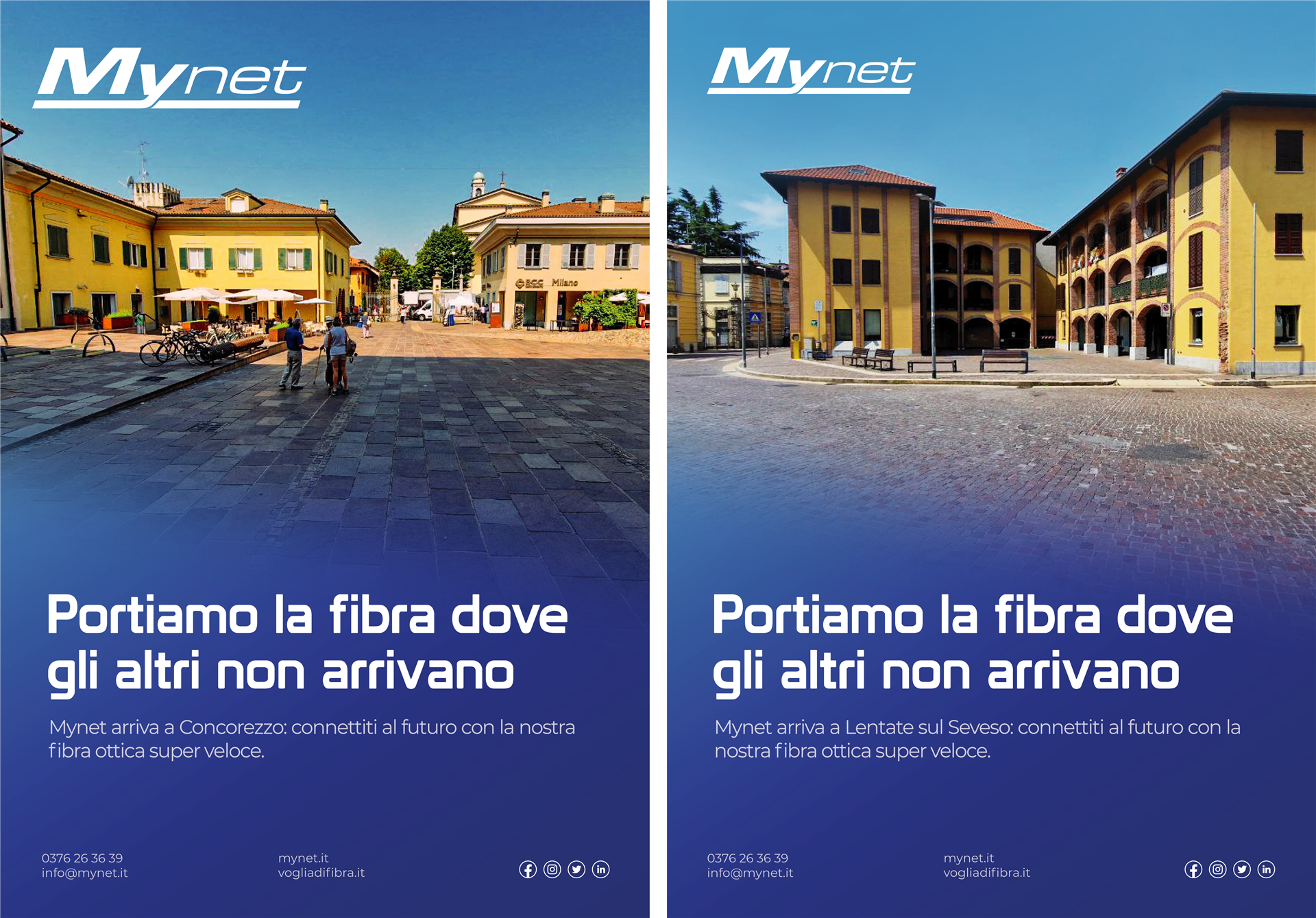 MYNET FIBER OPTICS ARRIVES IN CONCOREZZO AND LENTATE SUL SEVESO